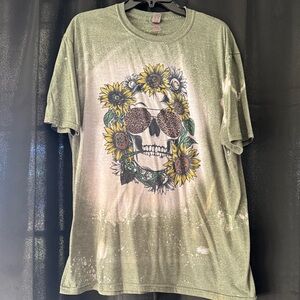 Green Graphic Skull T-Shirt